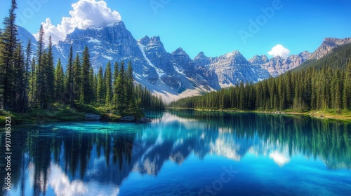 Mountain Lake Wallpaper HD 4K , ai