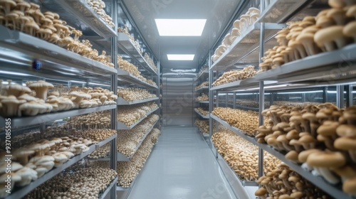 Mushroom Farm Shelves. photo