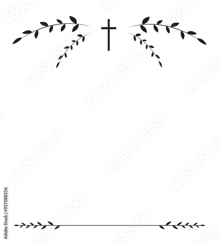 Funeral vector card. Empty card. Digital Funeral Announcement Invitation Template in vector Illustrator