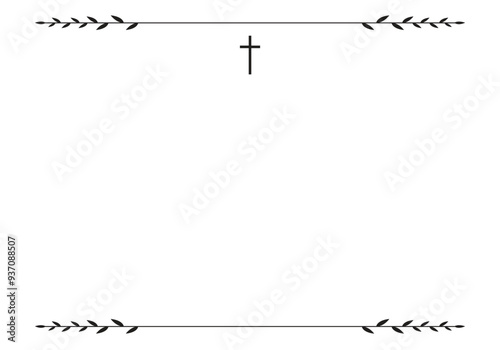 Funeral vector card. Empty card. Digital Funeral Announcement Invitation Template in vector Illustrator