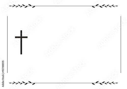 Funeral vector card. Empty card. Digital Funeral Announcement Invitation Template in vector Illustrator