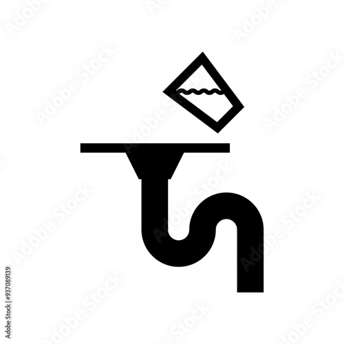 ISO prohibition safety signs_do not pour liquids down symbol only