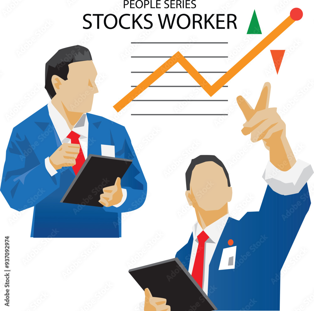 Stocks workers show chart of business buying sell on stocks market Stocks workers show chart of business buying sell on stocks market