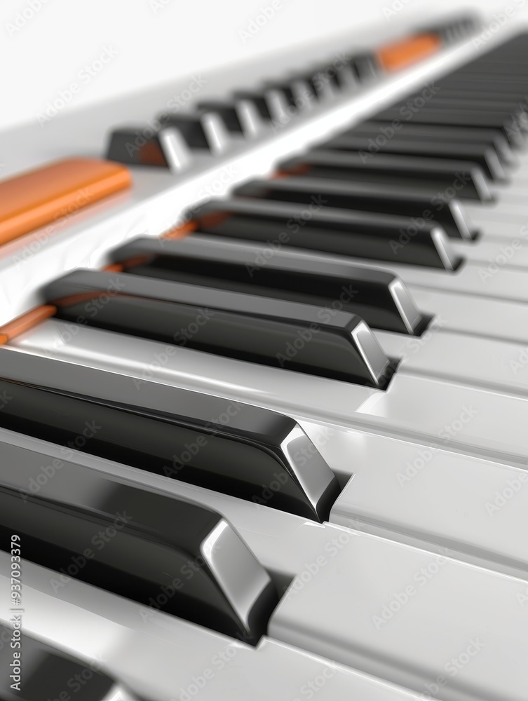 Electronic Synthesizer Piano Keyboard Isolated. Electronic Synthesizer Piano Keyboard Isolated.