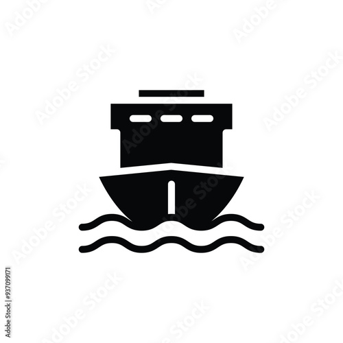 cargo ship solid icon vector design good for web or mobile app