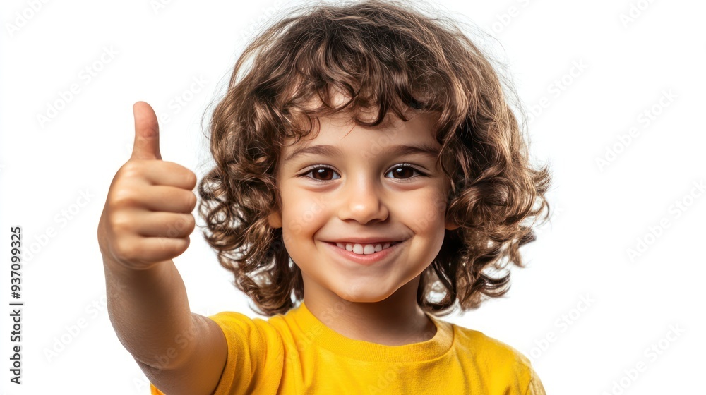 Portrait of a Smiling Child Giving a Thumbs Up Portrait of a Smiling Child Giving a Thumbs Up