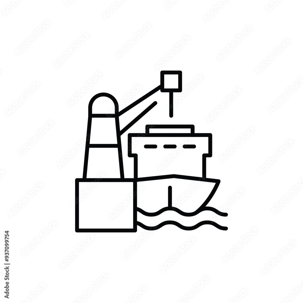 port thin outline icon vector design good for web or mobile app port thin outline icon vector design good for web or mobile app
