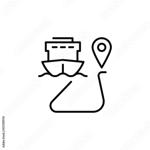 shipping destination thin outline icon vector design good for web or mobile app