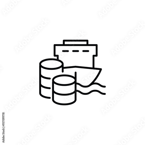 shipping costs thin outline icon vector design good for web or mobile app