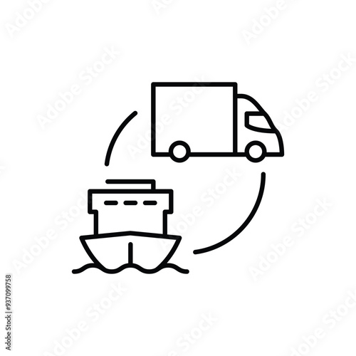 distribution thin outline icon vector design good for web or mobile app