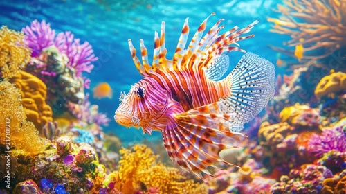 Lionfish in Tropical Coral Reef