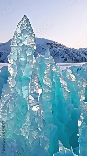 Stunning View of Crystalline Ice Formations photo