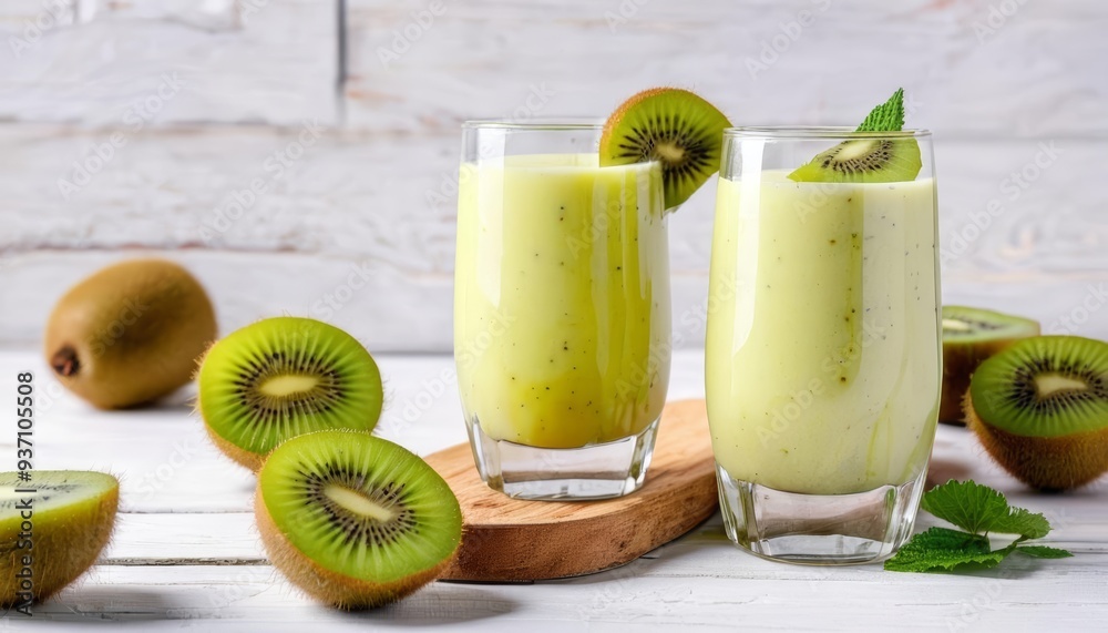 Refreshing kiwi smoothies perfect for a healthy snack Refreshing kiwi smoothies perfect for a healthy snack