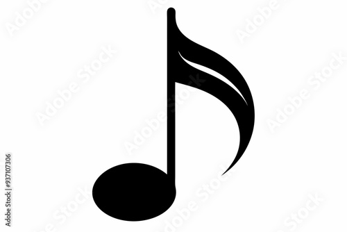 music note silhouette vector, music note icon