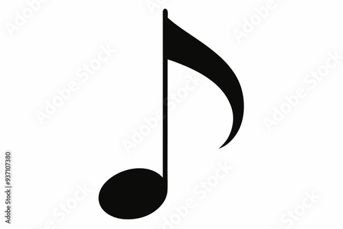 music note silhouette vector, music note icon