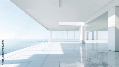 a minimalist architectural concept showcasing clean lines and open spaces in a modern building design.