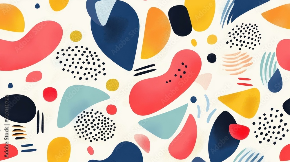 Dive into a vibrant world with this seamless vector design, featuring lively patterns and modern textures for your decor. Dive into a vibrant world with this seamless vector design, featuring lively patterns and modern textures for your decor.