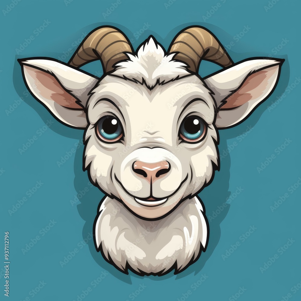 Obraz premium Color this fun goat cartoon outline and bring your creativity to life with easy coloring options