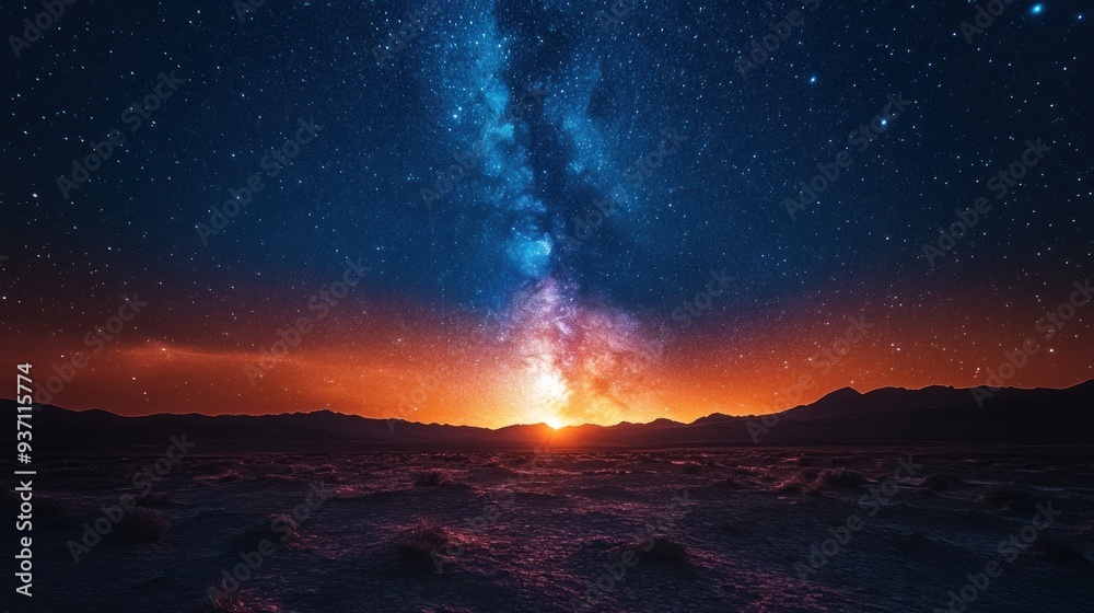 Milky Way over Desert Landscape Milky Way over Desert Landscape