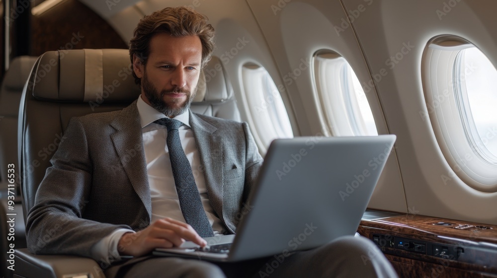 Businessman Working on Laptop Businessman Working on Laptop