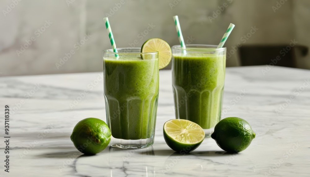 Freshly squeezed green juice a healthy and vibrant start to your day Freshly squeezed green juice a healthy and vibrant start to your day
