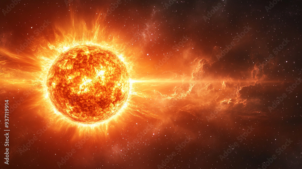 radiant sun burns brightly in the dark expanse of space, symbolizing hope and vitality with its intense glow radiant sun burns brightly in the dark expanse of space, symbolizing hope and vitality with its intense glow