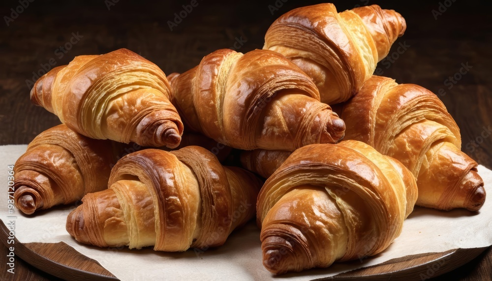 Deliciously flaky croissants ready to be savored Deliciously flaky croissants ready to be savored