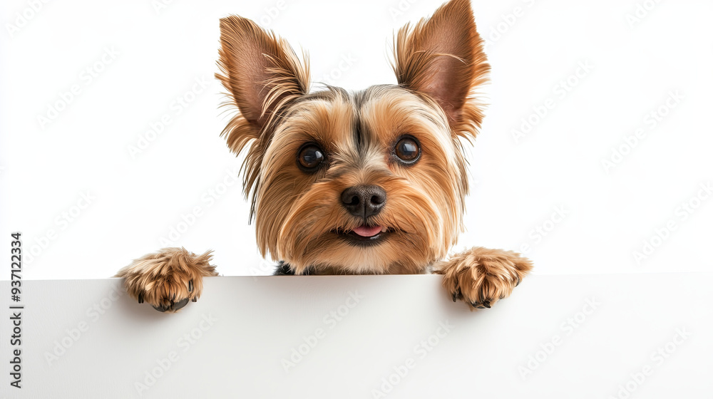 yorkshire terrier with blank sign yorkshire terrier with blank sign