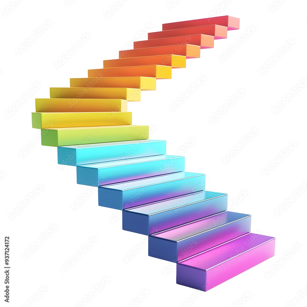 Obraz premium Modern colorful 3D stair infographic elements design