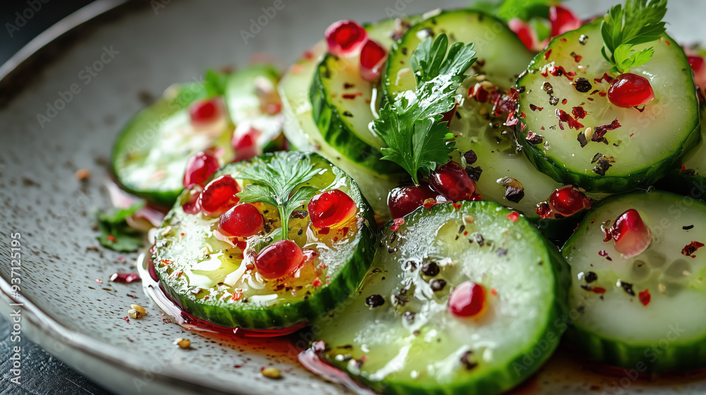 Fresh cucumber slices in a white bowl Fresh cucumber slices in a white bowl