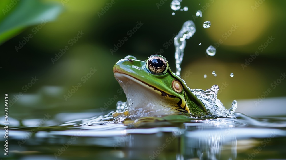 The Serene Moment of a Frog Diving into Calm Waters The Serene Moment of a Frog Diving into Calm Waters