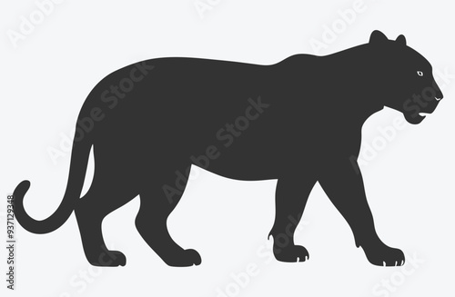 Majestic Panther Silhouette Vector, Perfect for Bold and Striking Designs