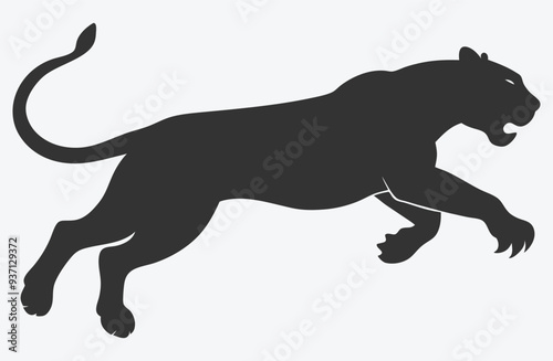 Majestic Panther Silhouette Vector, Perfect for Bold and Striking Designs