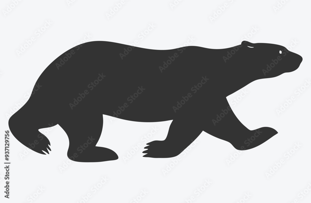 Obraz premium Majestic Polar Bear Silhouette Vector Illustration