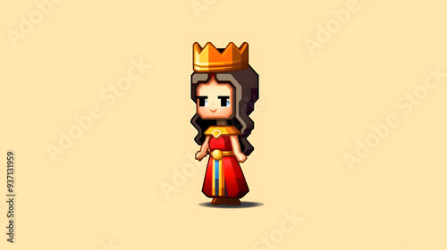 Queen game 3d pixel cartoon