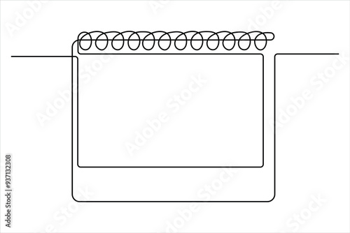 Continuous one line drawing of calendar icon. memorable date, countdown, holiday, weekday and weekend vector illustration