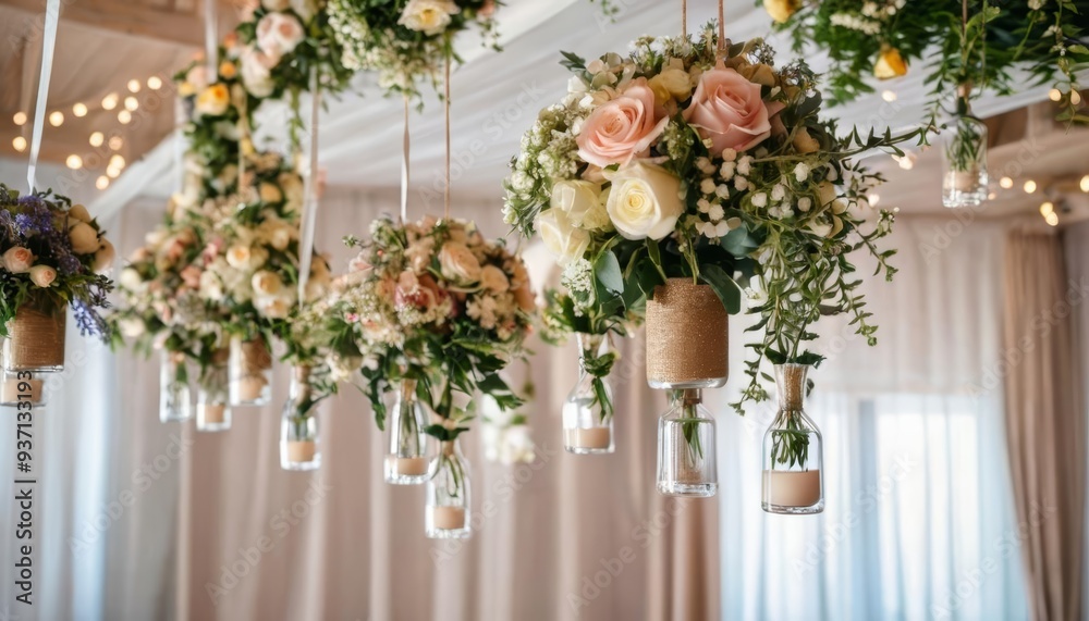 Elegant floral chandelier perfect for a romantic event Elegant floral chandelier perfect for a romantic event