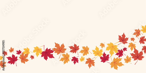 Wallpaper Mural autumn background with copy space area, design with maple leaf pattern. template for banner, greeting card, flyer, social media, presentation, web. Torontodigital.ca