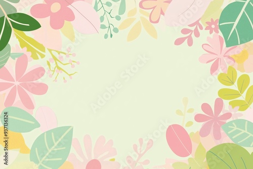 Wallpaper Mural A vibrant spring holiday wallpaper with a pastel pink and green background Torontodigital.ca