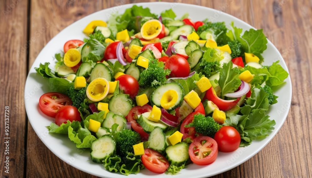 Fresh and vibrant salad ready to be enjoyed Fresh and vibrant salad ready to be enjoyed