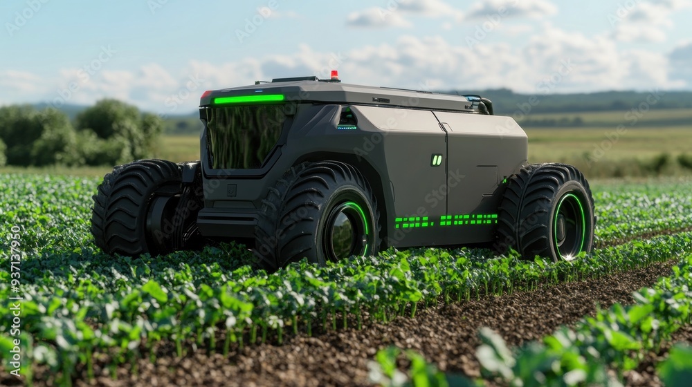 Autonomous Farming Tractor in a Field Autonomous Farming Tractor in a Field