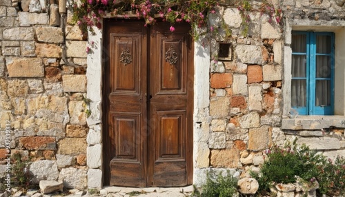  Charming stone cottage with rustic wooden door