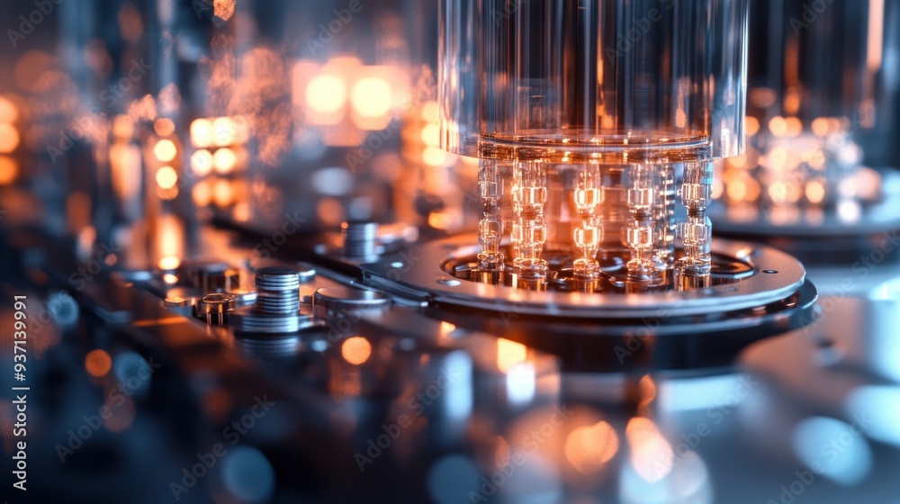 Glowing Vacuum Tube Close Up Glowing Vacuum Tube Close Up