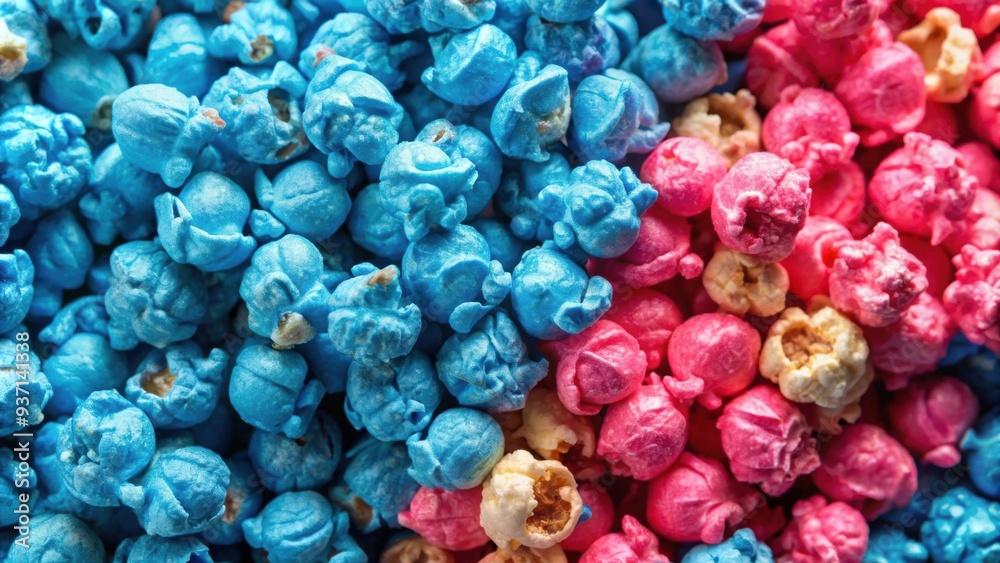Blue and pink popcorn for a fun and colorful snack , pastel, colorful, popcorn, blue, pink, snack, food, carnival, treat