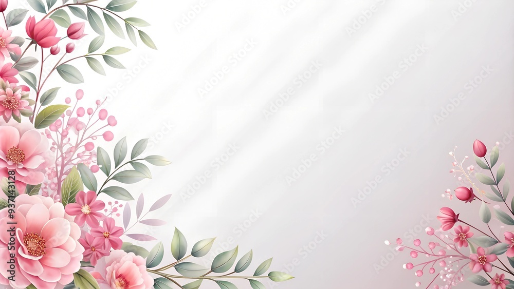 Naklejka premium pink tulips on a white background