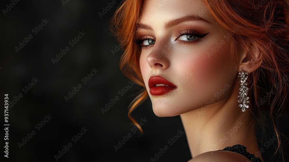 Graceful Elegance: Classic Studio Modeling Shot with Soft Lighting and Elegant Accessories Graceful Elegance: Classic Studio Modeling Shot with Soft Lighting and Elegant Accessories