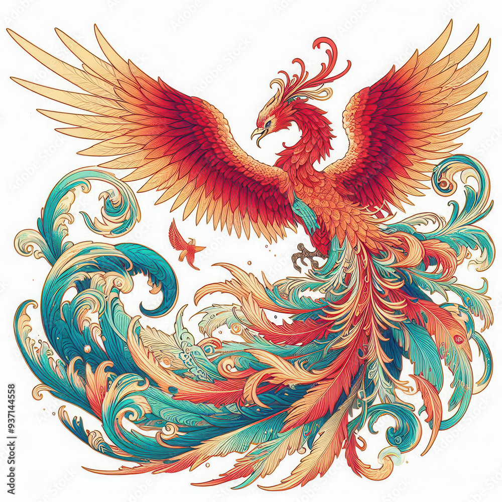 Obraz premium 浮世絵／鳳凰 Phoenix フェニックス