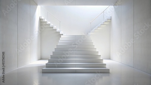 Background of white staircase leading up, stair, steps, climb, interior, architecture, design, wooden, modern, elegant