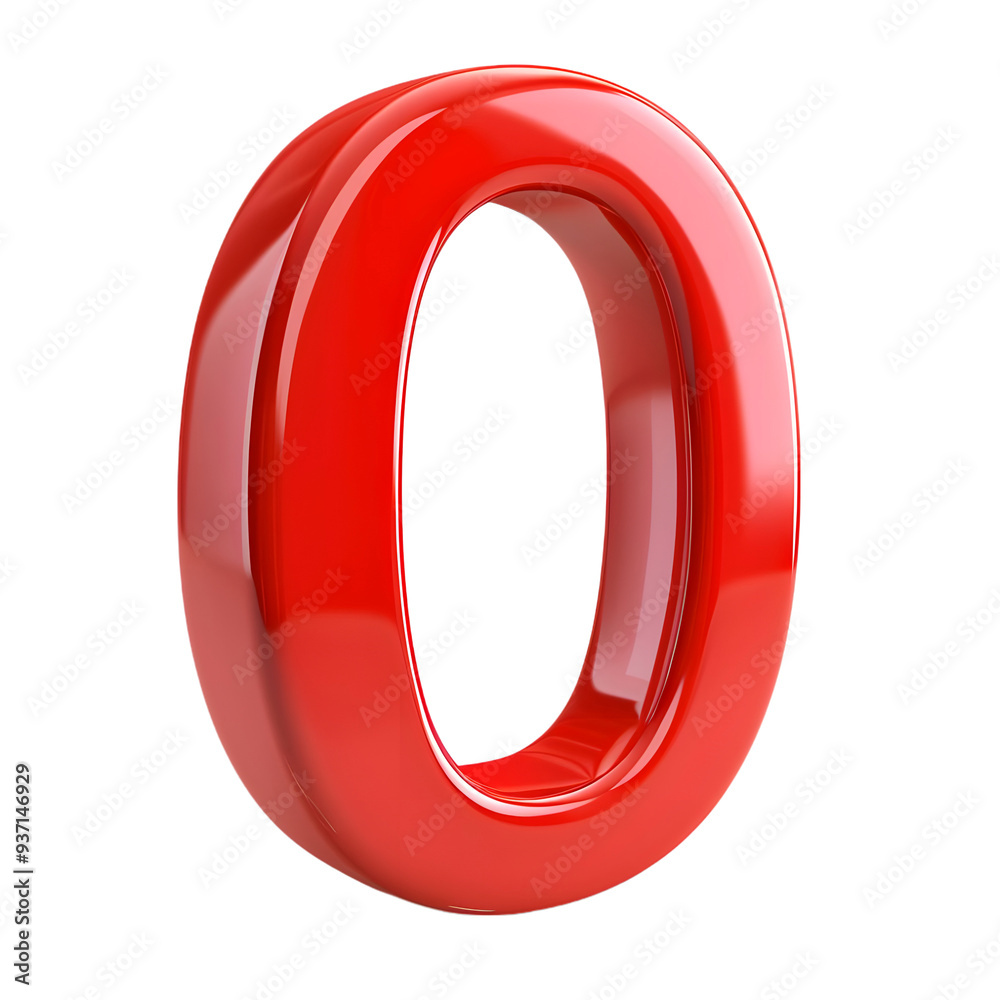 Red zero percent 0 symbol on transparent background high res 8K Red zero percent 0 symbol on transparent background high res 8K