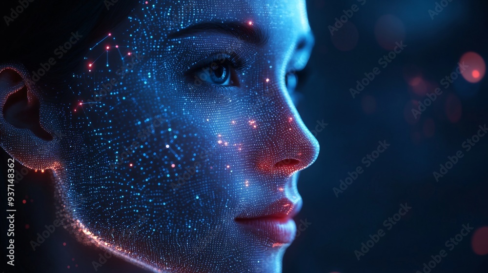 Futuristic Woman with Digital